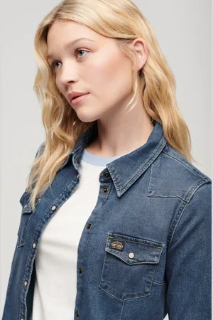 Superdry Denim westernoverhemd - Dames - Shirts