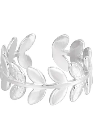 Yehwang Ring- Blaadjes - - Roestvrij staal _ Verstelbaar - One Size