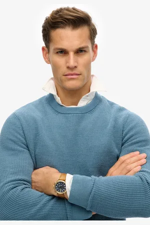 Superdry Gebreide trui met textuur en ronde hals - Heren - Sweaters