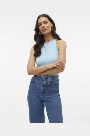 VERO MODA Top Vmchloe Short Tank Top Ga Jrs Noos 10306896 Cool Blue Dames