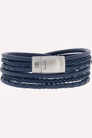Steel & Barnett Bonacci Leren Armband - Heren - - 20.5 cm