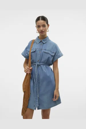 VERO MODA VMNOTUS SS SHORT DENIM DRESS YO371 - Dames - Jurken