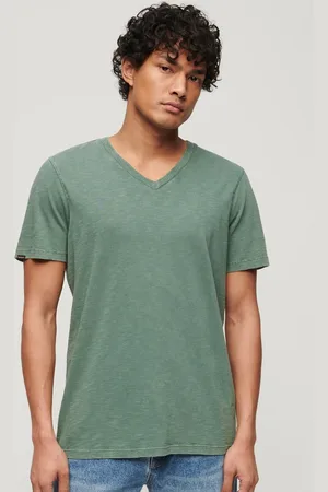Superdry V-Neck Slub Short Sleeve T-Shirt Drius Green (M1011889A - 5WF)