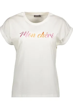 Geisha T-shirt T Shirt Met Tekst 52092 41 Off-white/cassis/orange Dames
