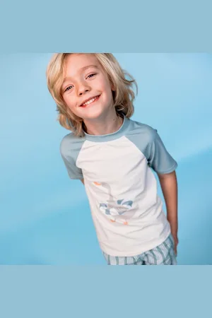 Swim Essentials | Gestreept UV Zwemshirt met korte mouwen