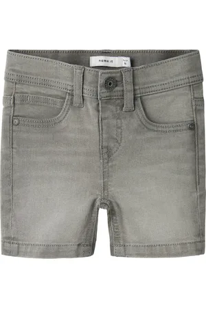 NAME IT Mini jongens short SILAS Light Grey Denim Slim Fit