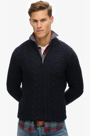 Superdry Jacob Cable Knit Half Zip Trui Heren