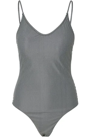 Pieces® Dames Badpak PCBAOMI Ronde Hals /Wit Gestreept