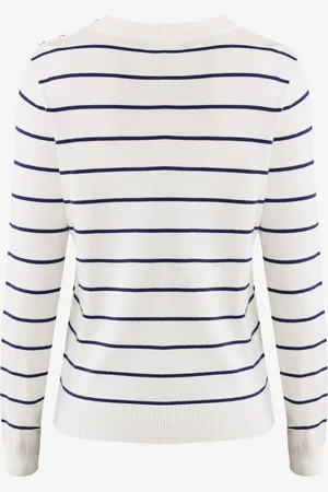 Mexx Sweater Gestreept Off White Dames