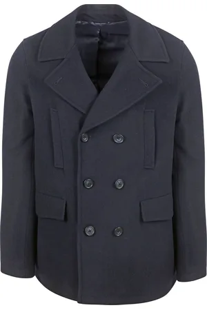 Suitable Caban Coat Wol Navy