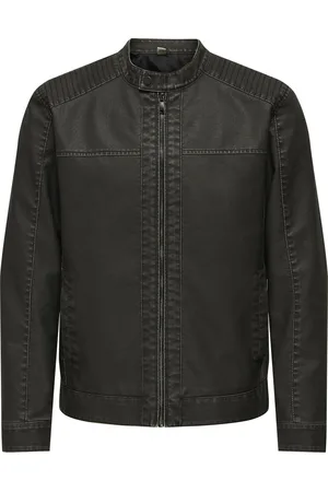 Only & Sons ONLY and SONS ONSMIKE PU RACER JACKET OTW NOOS Kunstlederen jas S Heren