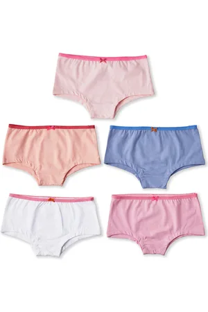 Little Label Meisjes hipster 5 pack - uni kleuren - 134-140 / 10Y - extra zachte bio-katoen