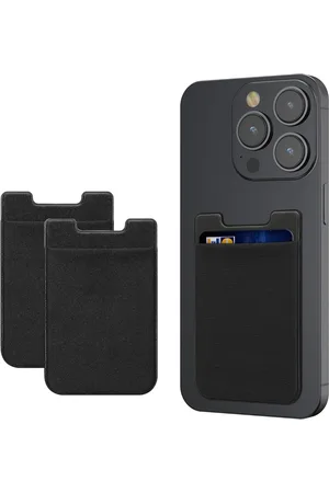 Merkloos Pasjeshouder voor Kreditkarten - Stoffen plakwallet van 57 x 89 cm - Tot 5 kaarten in zwart/zwart/zwart