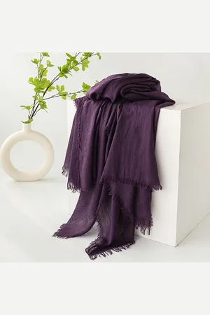 Merkloos Dames zomersjaals, lente- en zomersjaals, effen kleuren, zonbescherming, omslagdoeken, damessjaals, hoofddoeken, grote lange lichtgewicht strandsjaal van gaas 74”×39”