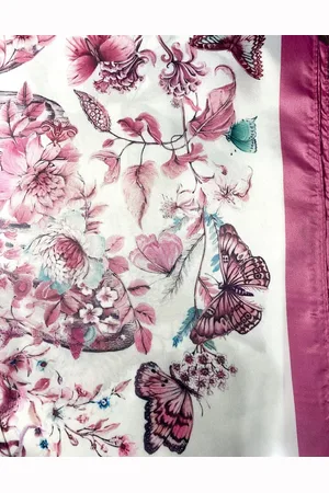 Merkloos Dames Neksjaal - Haarsjaal - Hoofdsjaal - (24082#) Roze/Ecru