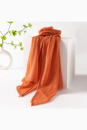 Merkloos Dames zomersjaals, lente- en zomersjaals, effen kleuren, zonbescherming, omslagdoeken, damessjaals, hoofddoeken, grote lange lichtgewicht strandsjaal van gaas 74”×39”