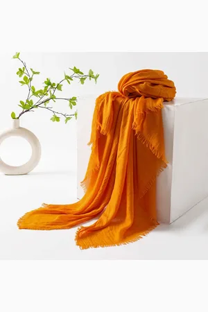 Merkloos Dames zomersjaals, lente- en zomersjaals, effen kleuren, zonbescherming, omslagdoeken, damessjaals, hoofddoeken, grote lange lichtgewicht strandsjaal van gaas 74”×39”
