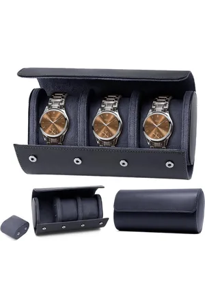 Merkloos Horlogebox voor 3 horloges - Draagbaar - - PU-leer
