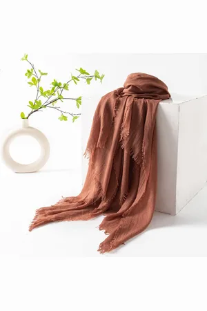 Merkloos Dames zomersjaals, lente- en zomersjaals, effen kleuren, zonbescherming, omslagdoeken, damessjaals, hoofddoeken, grote lange lichtgewicht strandsjaal van gaas 74”×39”