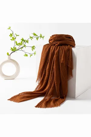 Merkloos Dames zomersjaals, lente- en zomersjaals, effen kleuren, zonbescherming, omslagdoeken, damessjaals, hoofddoeken, grote lange lichtgewicht strandsjaal van gaas 74”×39”