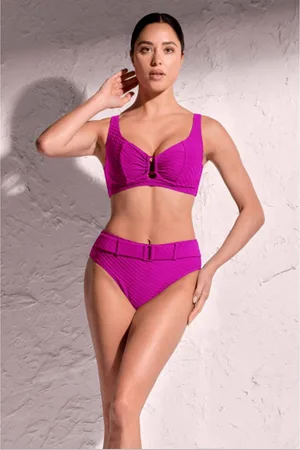 David Solid Jacquard Clio Bralette Bikini Fuchsia 40