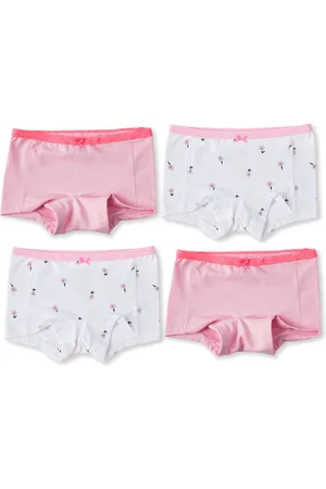 Little Label Meisjes shorts 4 pack - bloemetjes - 134-140 / 10Y - extra zachte bio-katoen