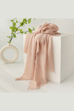 Merkloos Dames zomersjaals, lente- en zomersjaals, effen kleuren, zonbescherming, omslagdoeken, damessjaals, hoofddoeken, grote lange lichtgewicht strandsjaal van gaas 74”×39”