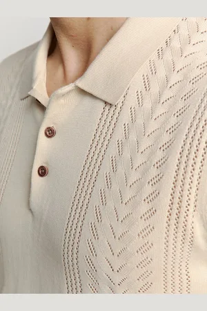 No Excess Jacquard poloshirt met korte mouwen