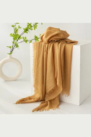 Merkloos Dames zomersjaals, lente- en zomersjaals, effen kleuren, zonbescherming, omslagdoeken, damessjaals, hoofddoeken, grote lange lichtgewicht strandsjaal van gaas 74”×39”