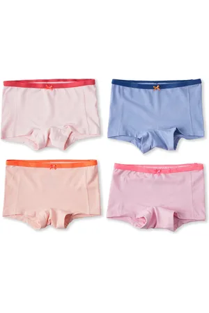 Little Label Meisjes shorts 4 pack - uni kleuren - 134-140 / 10Y - extra zachte bio-katoen