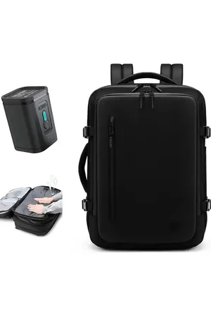 Merkloos Vacuum Rugzak Handtas - Compressie - Met laptopvak - Met anti-diefstalslot - 57 tot 75 liter - 33 cm x 15 cm x 48 cm