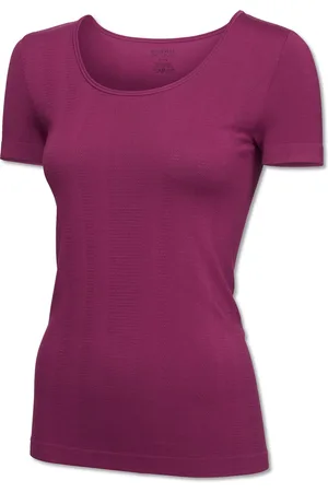 Schiesser Active Mesh Bamboo T-shirt (1-pack) - dames shirt korte mouwen bessenkleur