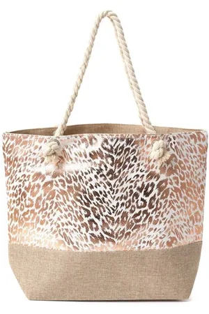 Merkloos Strandtas - boodschappentas - tas - panterprint - Rose - goud - beach