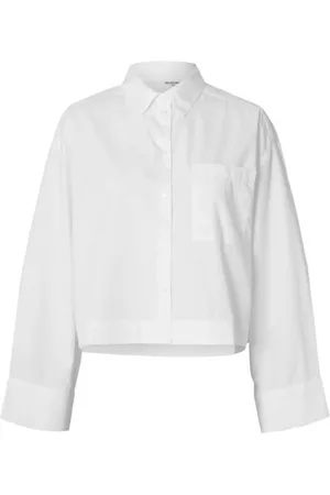 SELECTED Astha LS Cropped Boxy Shirt Bright White
