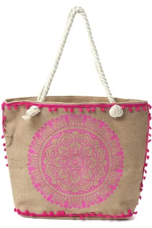Merkloos Strandtas - tas - boodschappentas - Boho Mandala Beach Bag met Rits ??? Ibiza Style