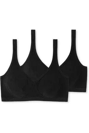Schiesser 95/5 bralette (2-pack) - dames bustier met cups biologisch katoen
