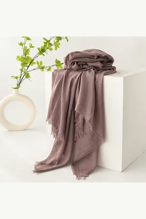 Merkloos Dames zomersjaals, lente- en zomersjaals, effen kleuren, zonbescherming, omslagdoeken, damessjaals, hoofddoeken, grote lange lichtgewicht strandsjaal van gaas 74”×39”