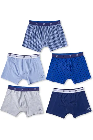 Little Label Boxershorts jongens 5 pack - grijs combi - 158-164 / 14Y - extra zachte bio-katoen