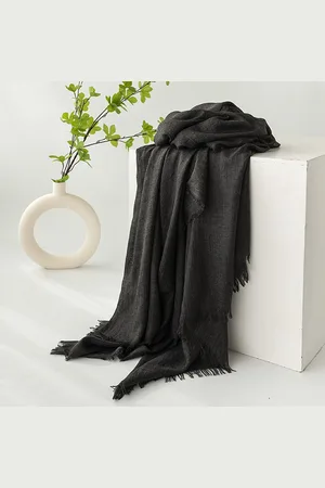 Merkloos Dames zomersjaals, lente- en zomersjaals, effen kleuren, zonbescherming, omslagdoeken, damessjaals, hoofddoeken, grote lange lichtgewicht strandsjaal van gaas 74”×39”