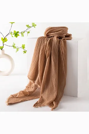 Merkloos Dames zomersjaals, lente- en zomersjaals, effen kleuren, zonbescherming, omslagdoeken, damessjaals, hoofddoeken, grote lange lichtgewicht strandsjaal van gaas 74”×39”