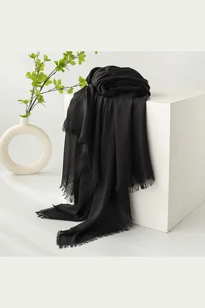 Merkloos Dames zomersjaals, lente- en zomersjaals, effen kleuren, zonbescherming, omslagdoeken, damessjaals, hoofddoeken, grote lange lichtgewicht strandsjaal van gaas 74”×39”