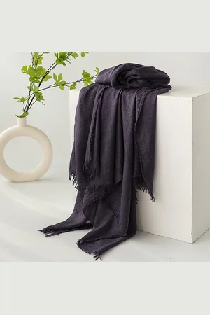 Merkloos Dames zomersjaals, lente- en zomersjaals, effen kleuren, zonbescherming, omslagdoeken, damessjaals, hoofddoeken, grote lange lichtgewicht strandsjaal van gaas 74”×39”
