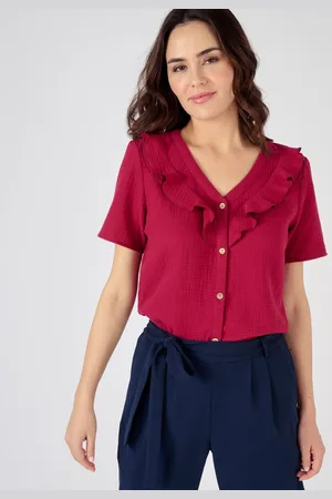 Damart Blouse met volants in tetrastof - Dames - - 44