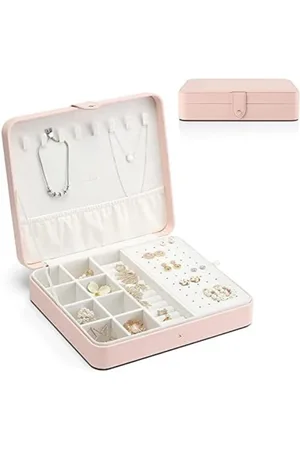 Merkloos Sieradendoos - Juwelendoos - Sieradenbox - 9,3D x 26,5B x 7H - Leer