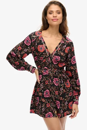 Superdry Mini-jurk met V-hals en print - Dames - Jurken