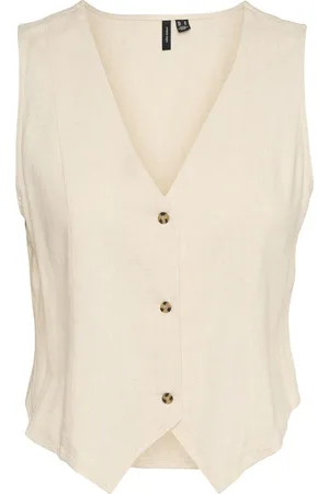 VERO MODA Gilet Vmmymilo S/l Waistcoat Wvn Ga 10321606 Oatmeal/melange Dames