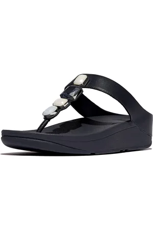 FitFlop Fino Multi-Stone Leather Toe-Post Sandals
