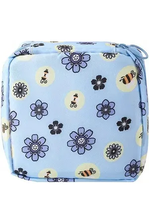 Merkloos Maandverband Tampon Make-Up Tasje - Handig voor Onderweg - Multifunctioneel Accessoire Etui - Nylon Waterdicht - 12x12x4 cm