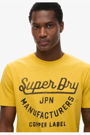 Superdry Copper Label Script T-shirt Met Korte Mouwen Geel L Man