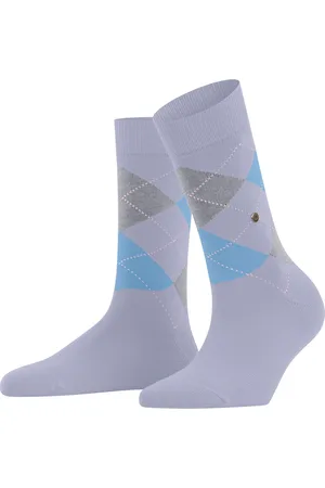 Burlington Queen Hoge Dames Sokken - Biologisch katoenen Dames kousen met ruit print - 36